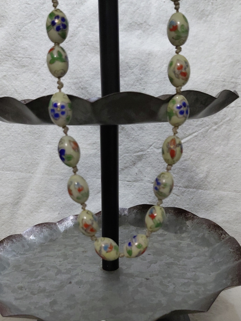 Vintage Hand-Painted Chinese  Republican Era Necklace